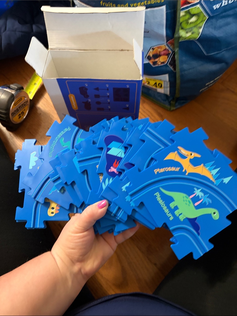 Puzzle Railcar Kids Toy Playset - Blue - Picture 3 of 4